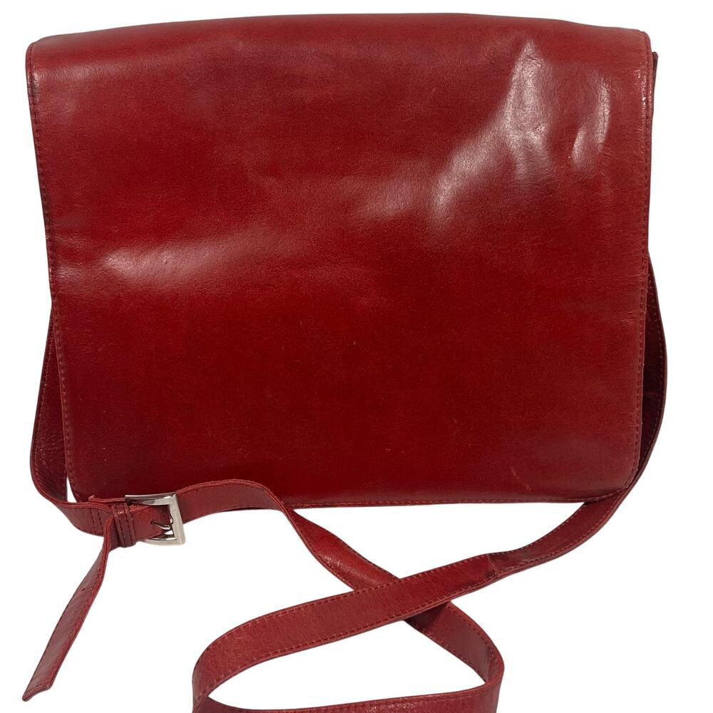 Pelle Studio Wilsons Leather Dark Red Leather Crossbody Travel Office IPad Bag